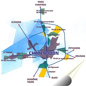 Carte des Parcs d'activités de Chateaudun